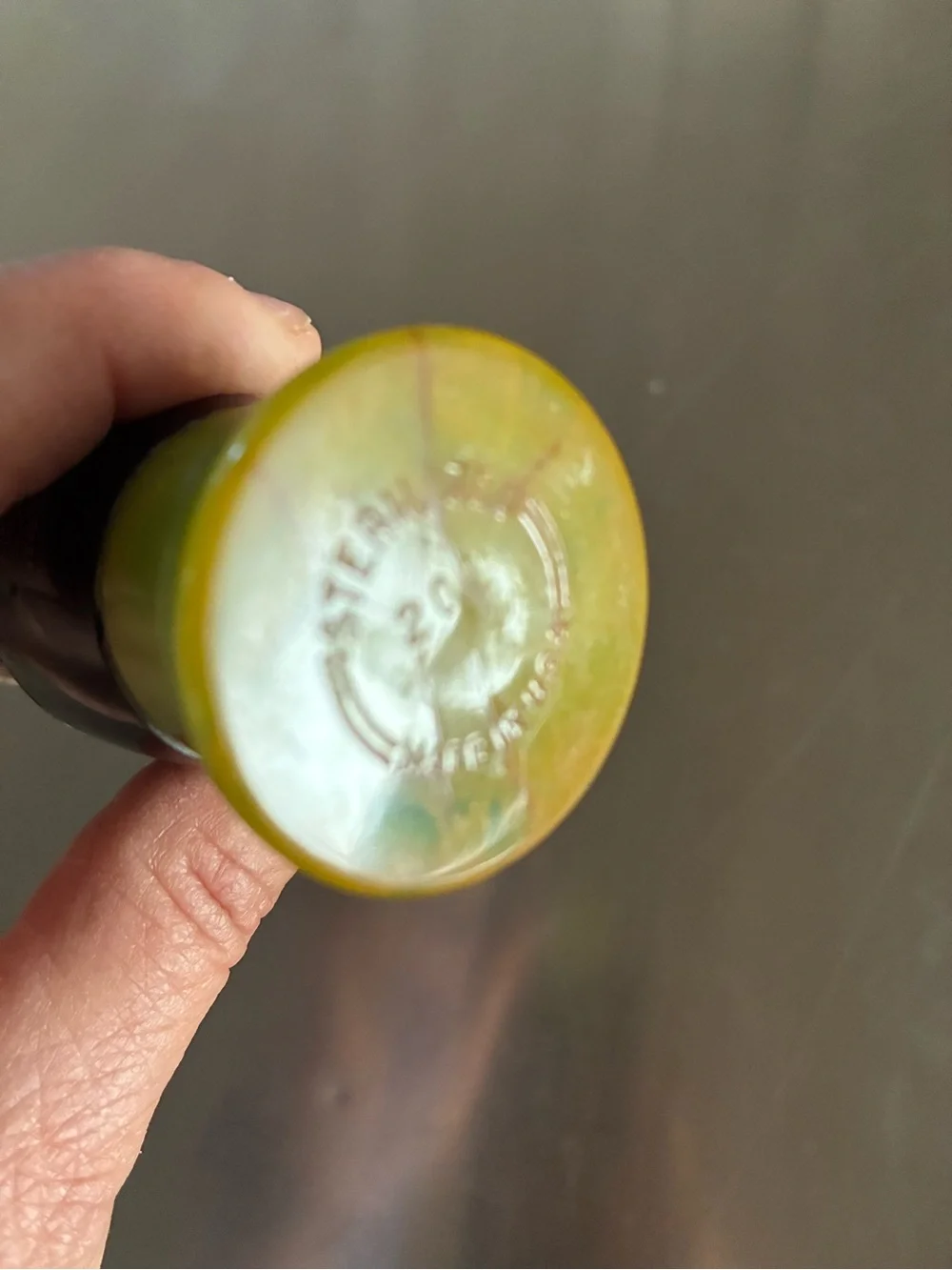 Shaving Brush Bakelite Catalan Yellow-Green W/ Boar or Badger Bristles VTG